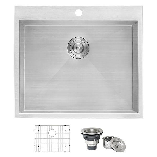 Ruvati Topmount Laundry 22"x22"x12" Deep Utility Sink 16 Gauge SS RVU6022 - main